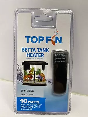 TOPFIN 10 Watt Slim Betta Tank Heater For Aquariums Up To 5 Gallons • $13