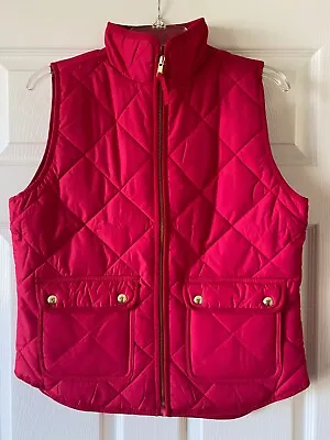 NWT J. Crew Factory Women's Bold Red Puffer Vest S 4 6 • $19.99