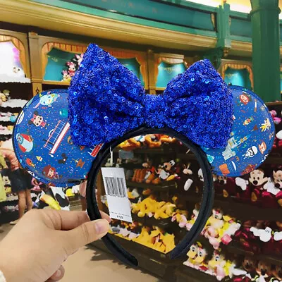 Princess Mickey Mouse Ears Disney-Party Sequin Hairband For Women Girl Headband • $20.12