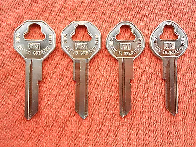  4 Gm Logo Cadillac Oldsmobile Gmc Original Oem Key Blanks 1935 - 1966 • $15.57