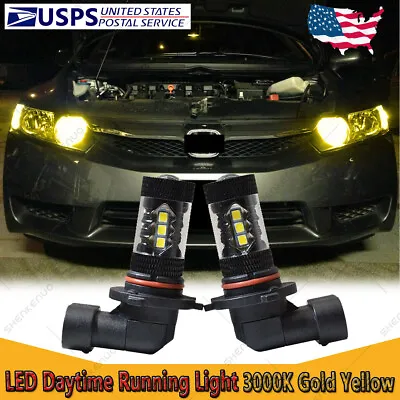 For Honda Civic 2008-2015 2PC Golden Yellow 9005 LED Daytime Running Light Bulbs • $14.99