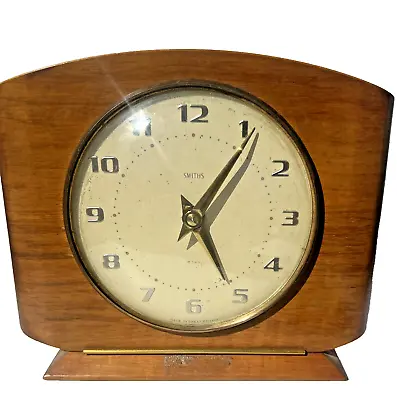 Rare Smiths Vintage Mechanical Clock Mid Century Wood - Ticking But Needs Work • $24.99