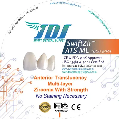 Zirconia Pucks Anterior High Translucency Multi Layer High Strength Dental Disks • $118