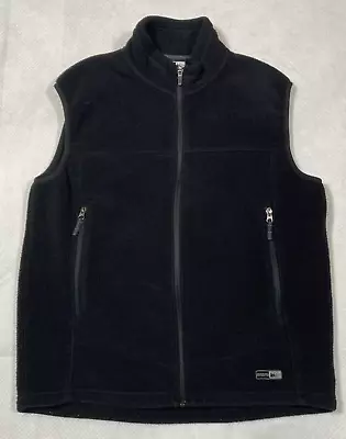 REI Vest Mens Medium Black Polartec Fleece Full Zip Pockets Outdoor Hike Casual • $19.95