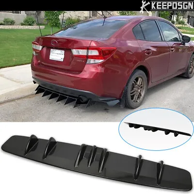 For 17-23 SUBARU IMPREZA SEDAN Rear Lip Bumper Diffuser Shark Fin 7 Wing Spoiler • $45.34