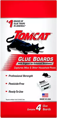 Tomcat Glue Boards Grip Glue For Mice Cockroaches And Insects 4 Traps • $5.24