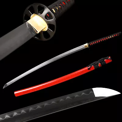 Clay Tempered T10 Steel Japanese Samurai Katana Sword Razor Sharp Real Hamon • $99.99