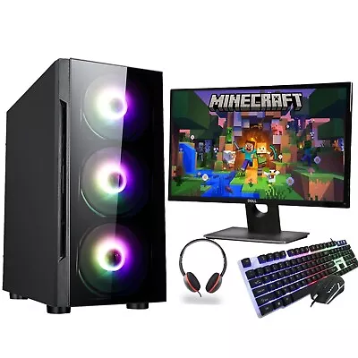 Gaming PC Bundle Intel Quad Core I5 8GB RAM SSD+1TB NVIDIA GT710 Windows 10 • £239.99