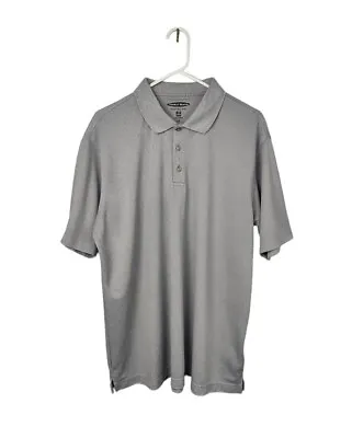Pebble Beach Performance Mens Gray White Golf Polo Shirt Size XL Three Buttons • $11