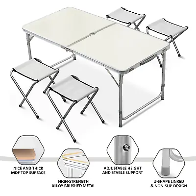 £31.85 • Buy New Outdoor Dining Camping Garden Picnic Folding Table With 4 Chair Portable Set