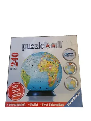 Ravensburger PuzzleBall 3D Globe Jigsaw Puzzle 240 Pieces Brand New Sealed  • $25