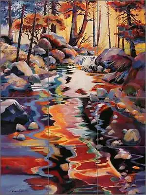 Ceramic Tile Mural Backsplash Cullar Mountain Stream Landscape Art WC119 • $125