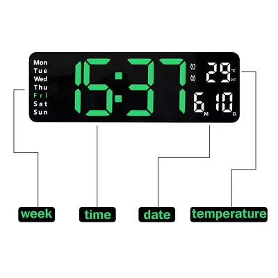 Digital Big Large Jumbo LED Wall Desk Clock Display With Temperature Calendar AU • $33.99