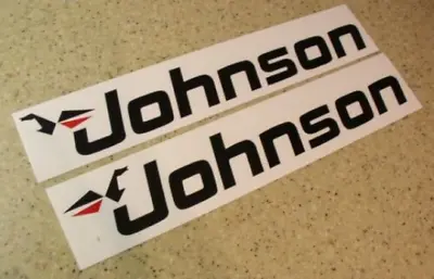 Johnson Vintage Outboard Motor Decals 2-PAK 14  FREE SHIP + FREE Fish Decal • $16