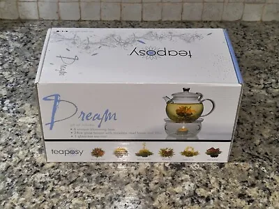 NEW IN BOX Teaposy Dream Set / Glass Teapot & Warmer & 6 Unique Blooming Tea • $54.09