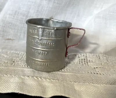VTG 1.75  Aluminum Tin Embossed Measuring Cups One Cup Capacity • $12