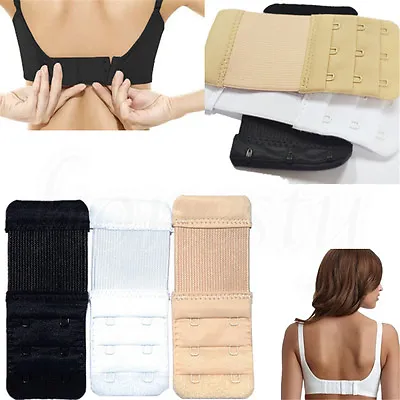 1/3pcs 2/3 Hook Ladies Elastic Bra Extender Strap Extension Underwear Straps • $5.12