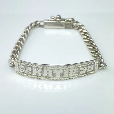 Vintage Child's Sterling Silver 925  Katie  Name Plate Cuban Chain Bracelet 5  • $32