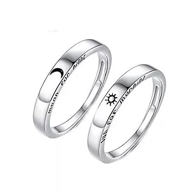 2 Pack Sun And Moon Couple Rings For His Her Matching Rings Promise Rings • $12.30