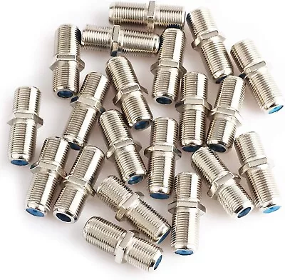 25 PACK Female 3GHz F81 Barrel Connectors FITS ALL COAX CABLES Wire RG6 F Splice • $11.99