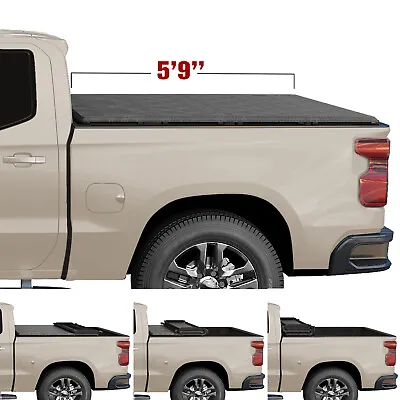 Tonneau Cover Truck Bed For 2007-2024 Silverado Sierra 1500 5.8FT Soft Quad-Fold • $168.99