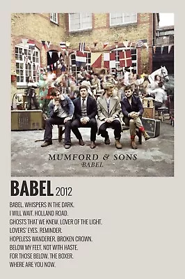 Mumford And Sons Babel A4 Album & Songlist Print. . • $12.42