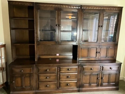 £306 • Buy Ercol Wall Unit Bookcase Display Lower Cupboards Drawers In 3 Sections