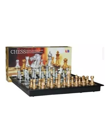 Travel Magnetic Chess Set With Folding Magnetic Board 3810a 230mm Notation • $19.99