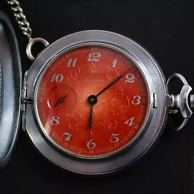 1970s MINT COND MOLNIJA ORNAMENTS 3602 Vintage USSR Soviet USSR Pocket Watch • $69.99