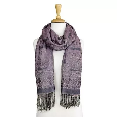 Gaelsong BILI Celtic Rita Trinity Knot Scarf For Women Grey/Pink Radiant Color • $30