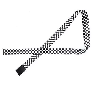 Checkered Belt Can Be Fixed Untie Easily Adjustable Cuttable Black White Grid# • £8.45