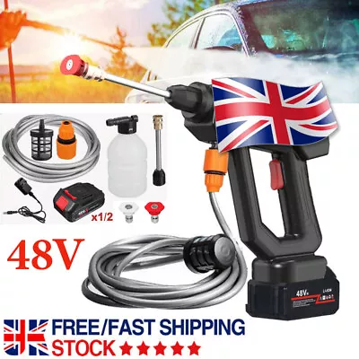 £36.99 • Buy Portable Car High Pressure Washer Cordless Jet Water Wash Cleaner Gun W/Battery