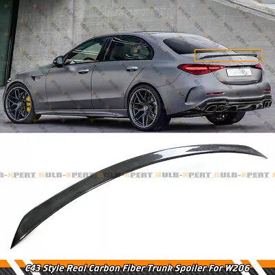 C43 Style Carbon Fiber Trunk Spoiler Wing For 2022-24 Mercedes Benz W206 C-class • $145.99