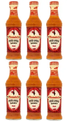 Nando's Nandos HOT Peri Peri Sauce Bottles 125g X 6 • £16.98