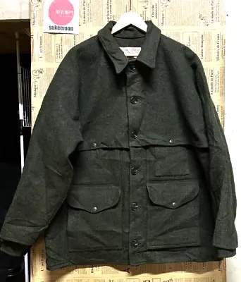 Filson Double Mackinaw Cruiser Jacket Green Size 48 Made In USA 80s Vintage • $337.64