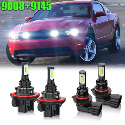 For Ford Mustang 4.6L 2005-2010 6000K 4pc LED Headlight + Fog Lights Bulbs Combo • $26.99