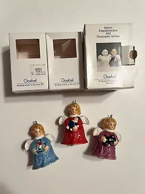 Set Of 3 Goebel  Angel Bell Ornaments 1993 1994 1995 Vintage. With Boxes • $7.99