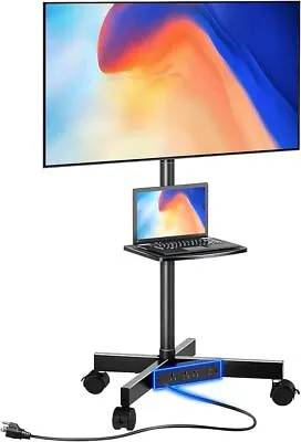 TV Stand W/Power Outlet Mobile TV Cart 23-60 LED LCD Flat Curved Panel Screen TV • $62.99