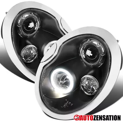 Fit 2002-2006 Mini Cooper R50 R53 05-08 R52 LED Halo Projector Headlights Black • $220.99