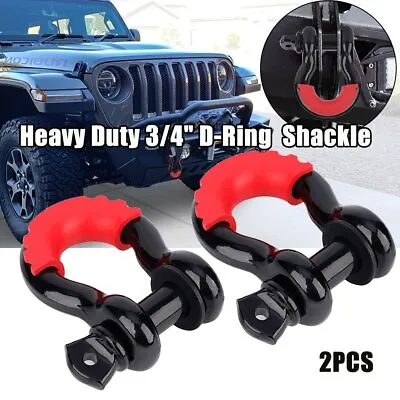 3/4 D Ring Shackle Rugged Off Road Break Strength For Jeep Truck Recovery 2-Pack • $22.99