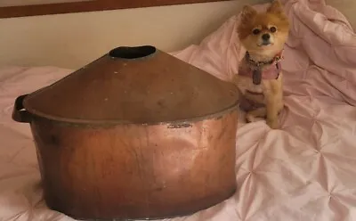 Antique Vintage Copper Moonshine Still Pot 19x10x15 • $175