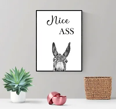 £19.99 • Buy Funny Bathroom Print Minimalist Wall Art Poster Toilet Picture Prints Nice Ass