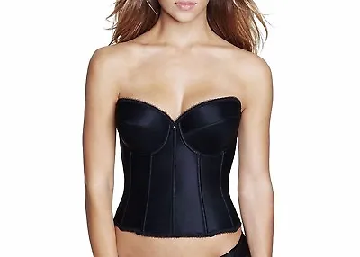 £24.55 • Buy Dominique Satin Low Back Strapless Underwire Bustier Style 7750 -BLACK 40B