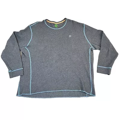 Timberland Thermal Shirt Mens Size XXL Gray Waffle Knit Long Sleeve Crew Neck • $17.77