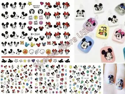 3D Nail Art Water Sticker Cute Disney Mickey Minnie Mouse Minions Cartoon Decal • $2.49