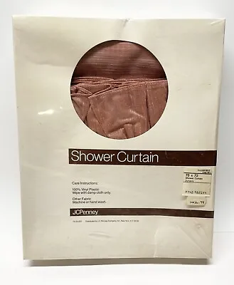 Vintage JC Penny Shower Curtain Dynasty Adobe Cloth Vinyl Lined Ruffle 70x72 • $13.99