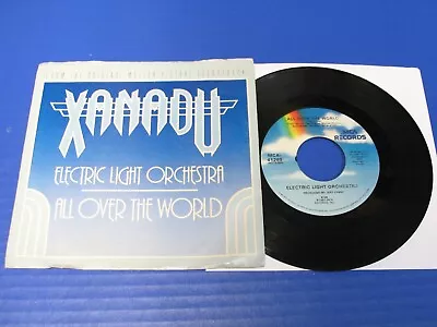 ELO Electric Light Orchestra - All Over The World /Drum Dreams -80s Rock 45 W/PS • $3.71