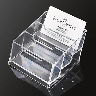 £2.69 • Buy Transparent Clear Acrylic Business Card Holder Case Office Desk Storage Box