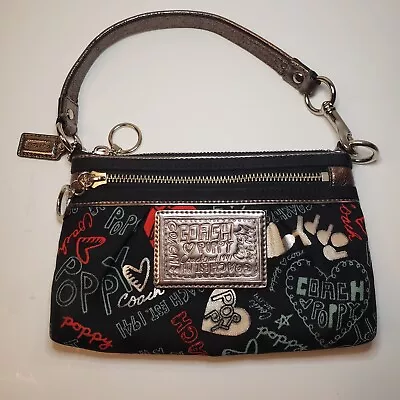 Coach Poppy Metallic & Black Graffiti Handbag • $37
