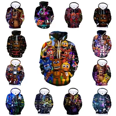 FNAF Five Nights At Freddy's Hooded Hoodies Sweatshirt Pullover Jumper Tops Gift • £13.19